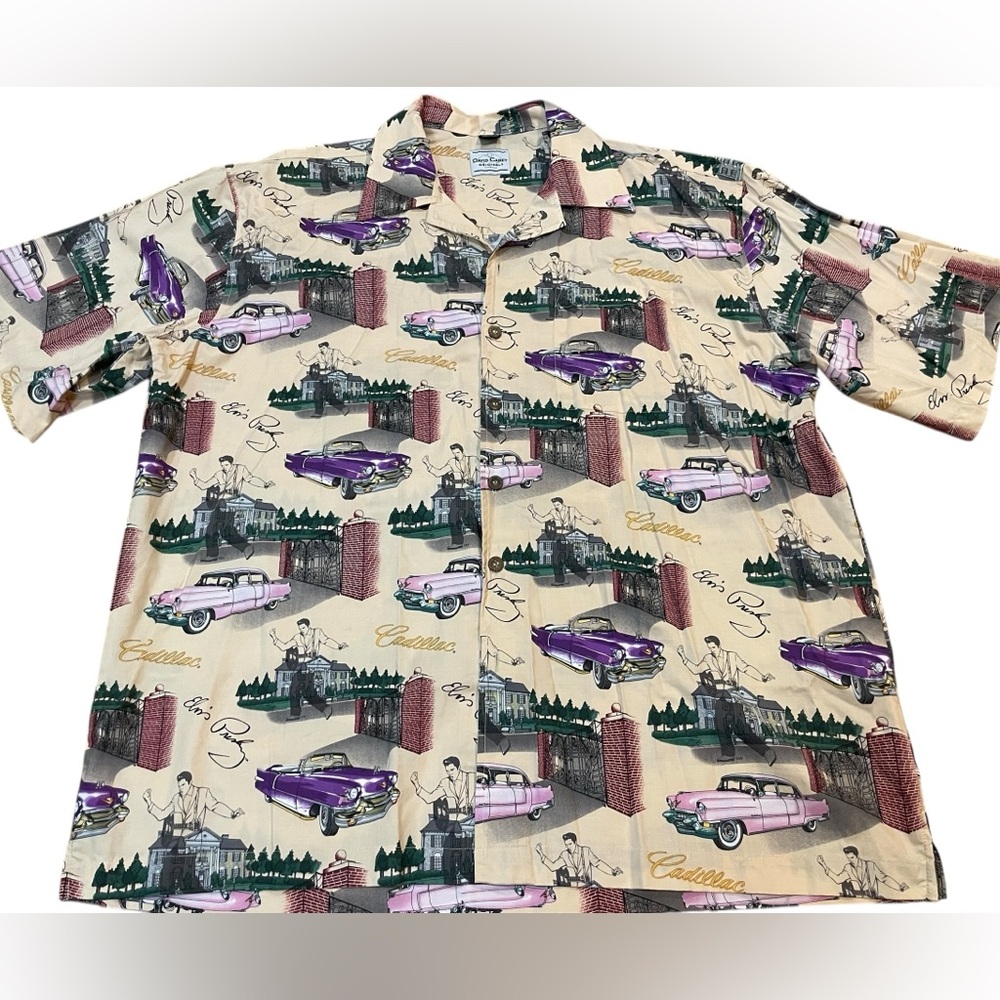 David Carey Elvis Cadillac Button-down Shirt Size 3X